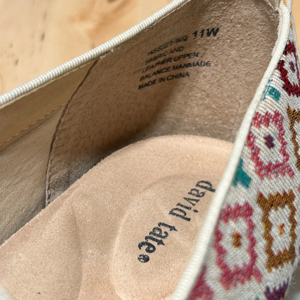David‎ Tate Womens Sanika Diamond Multicolor Slip-On Espadrille Wedge - Size 11W